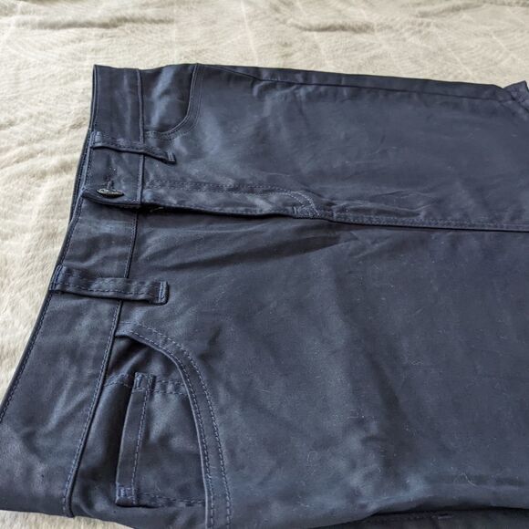TOMMY Hilfiger Navy Waxed Cotton Mini Skirt Size 6 @c1 - Picture 6 of 15